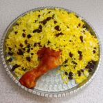 کشمش پلو با مرغ (ران)